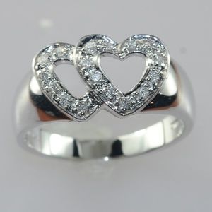 14KT LADIES DIAMOND HEARTS RING